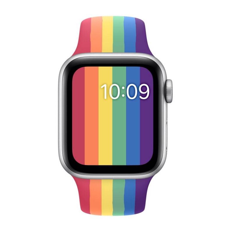 Arcobaleno Vigilanza Del silicone di sport Della Cinghia per iwatch Serie 5 4 3 2 1 di Mela guarda gruppo musicale 42 millimetri 38 millimetri 40 millimetri 44 millimetri Braccialetto Accessori