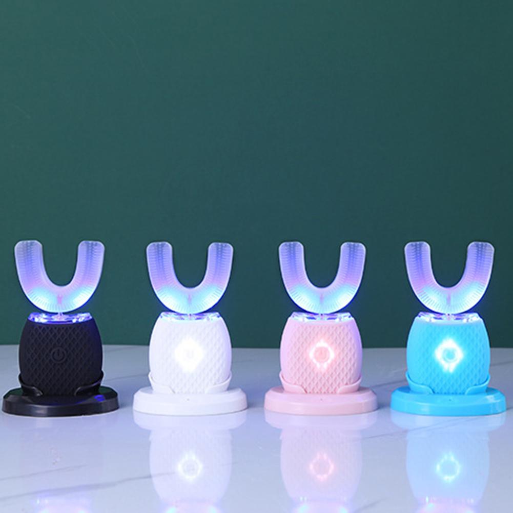 360 stopni inteligentny automatyczny elektryczna soniczna szczoteczka robić zębów USB akumulator ultradźwiękowy U kształt 4 styl zegar niebieskie światło