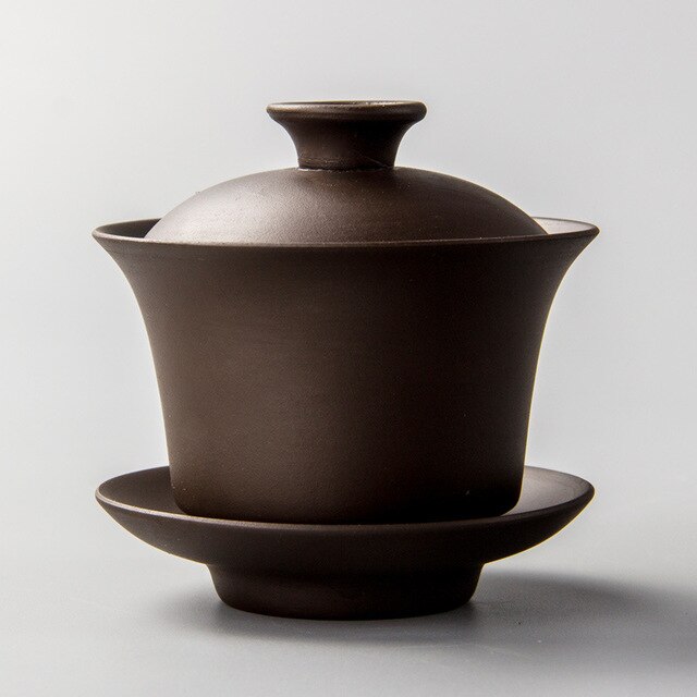 Kinesisk teaset gaiwan te koppar lera lera terrin 120ml lock skål tefat zisha te brygga te kopp