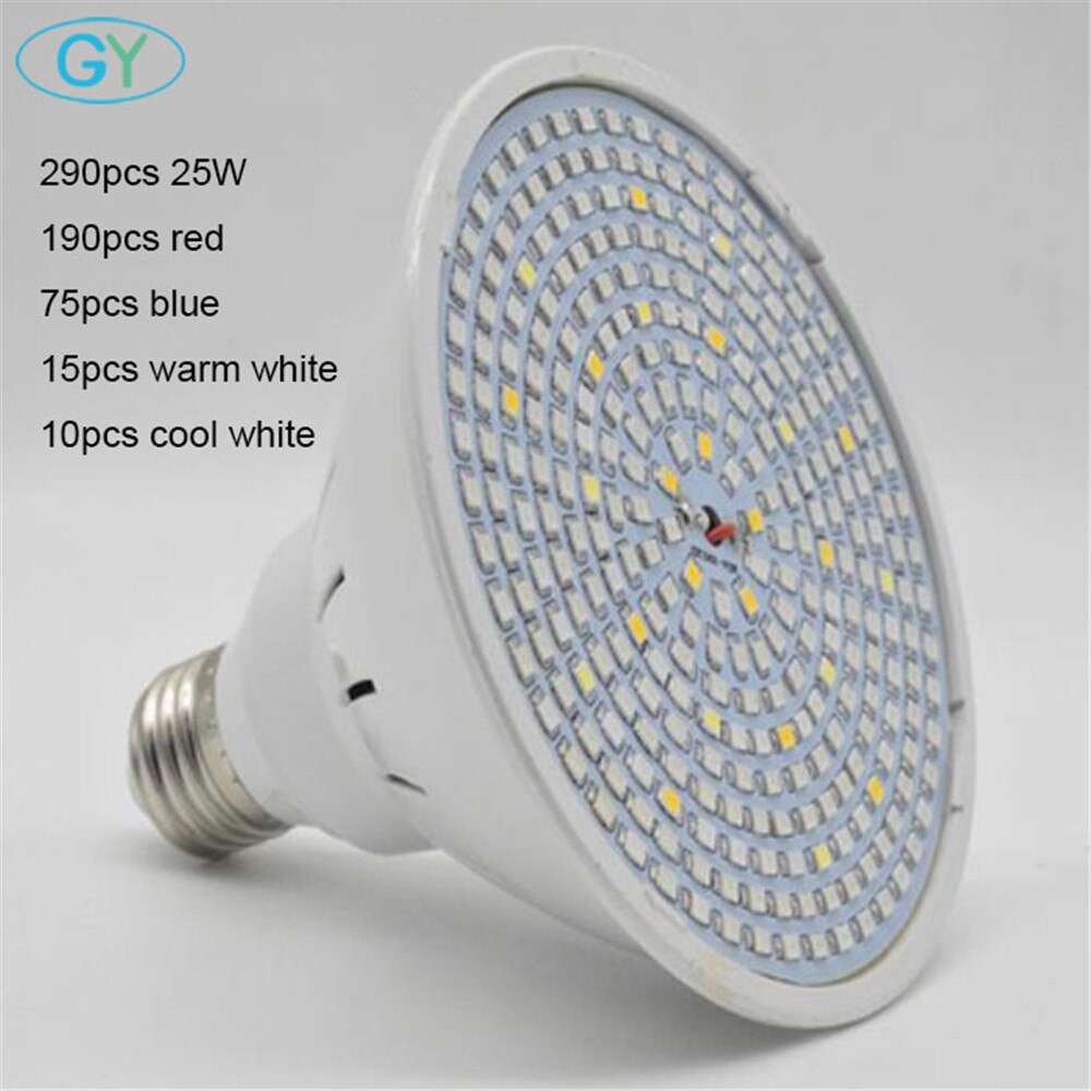 GY Phyto Lamp Volledige Spectrum LED Grow Light E27 Plant Lamp Fitolamp Voor Indoor Zaailingen Bloem Fitolampy Groeien Tent Box verlichting: 25W bulb