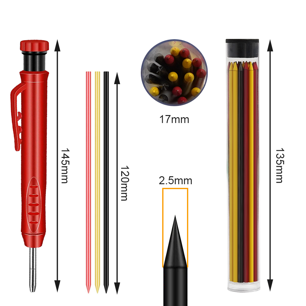 Solidny stolarz ołówek robić obróbki drewna znakowanie narzędzia robić prac budowlanych rysowanie Scriber z wbudowaną ostrzałką