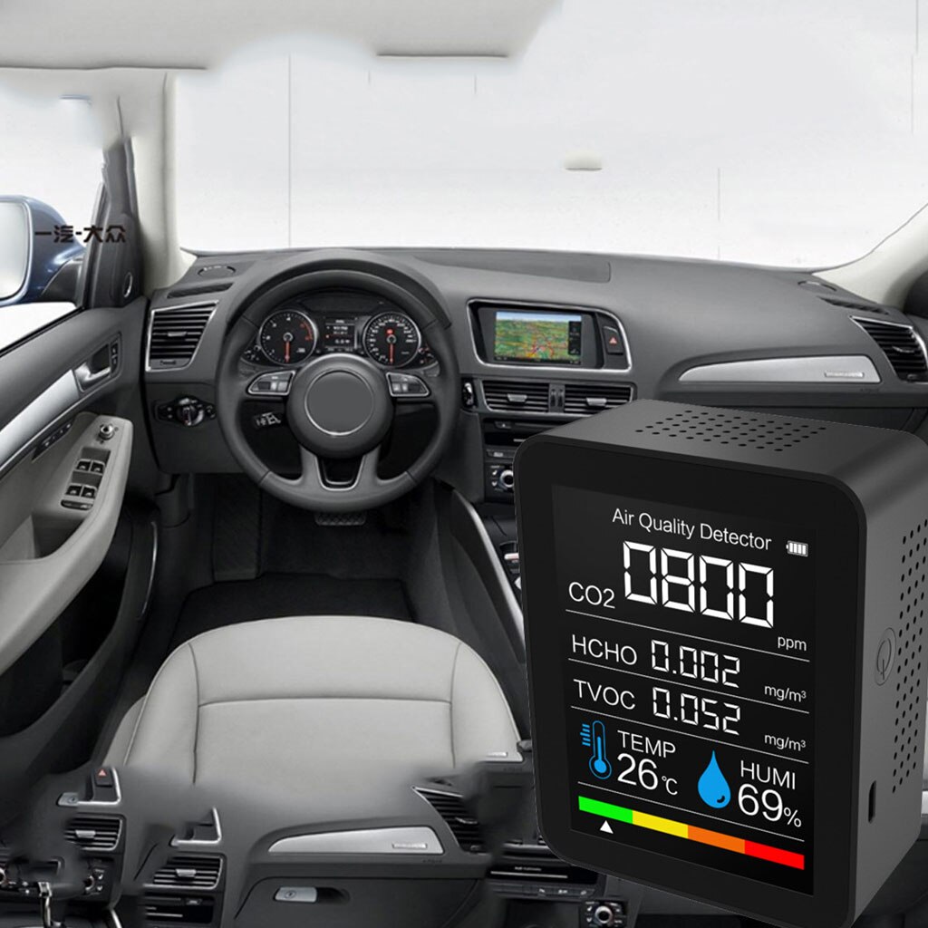 Portable TVOC CO2 Meter Digital Temperature Humidity Sensor Tester Air Monitor Carbon Dioxide Formaldehyde Detector