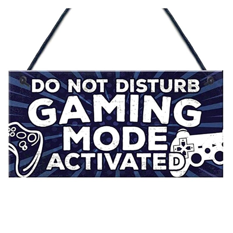 Do Not Disturb Gamer Gaming Sign Blue Door Hanger Sign Man Cave Bedroom Plaque Birthday Son Brother Dad Home Decor: Default Title