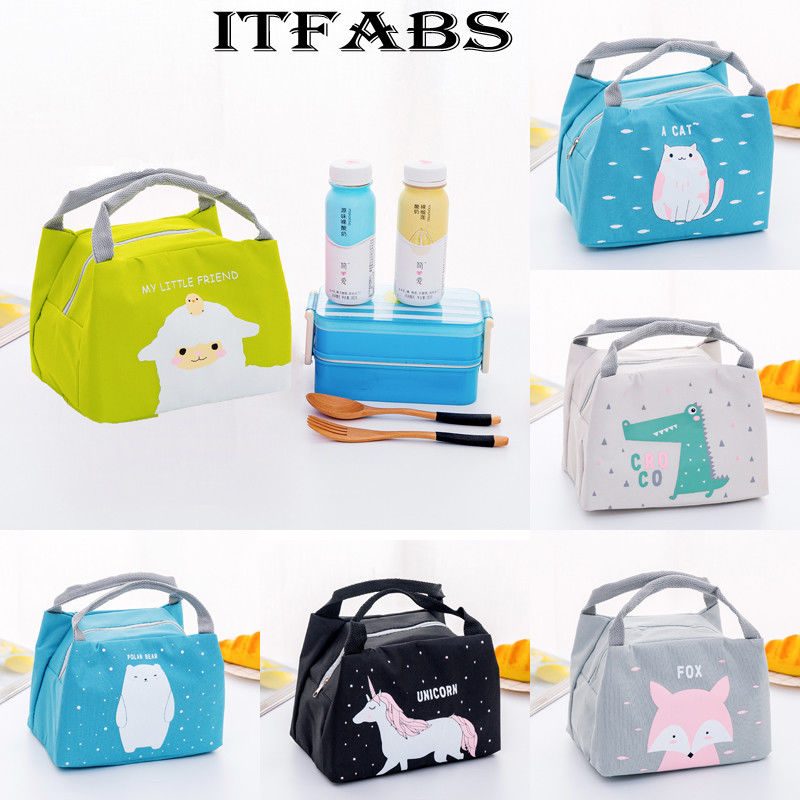 Cute Women Ladies Girls Kids Portable Insulated Lunch Bag Box Picnic Tote Cooler Lunch Bags