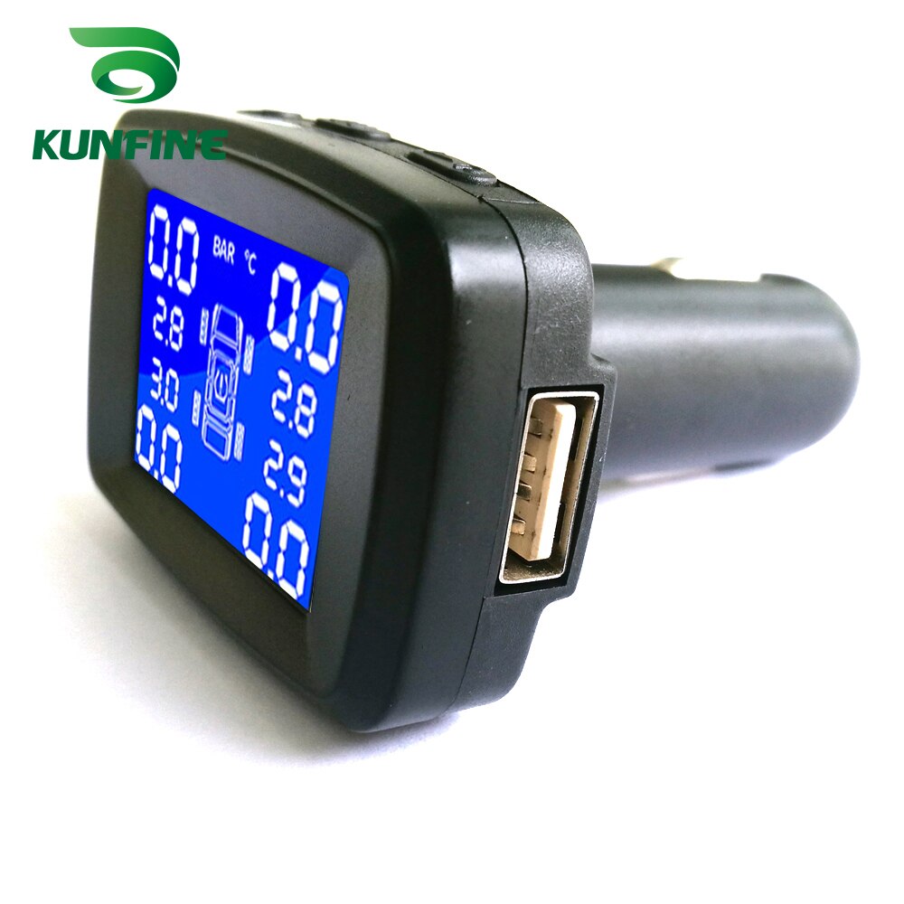 Smart Auto Tpms Bandenspanningscontrolesysteem Sigarettenaansteker Digitale Lcd-scherm Auto Alarmsystemen Bandenspanning