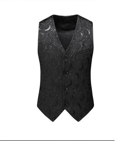 Große größe 6xl herren anzug weste weste männer weiß schwarz Weste westen herbst: Schwarz / M