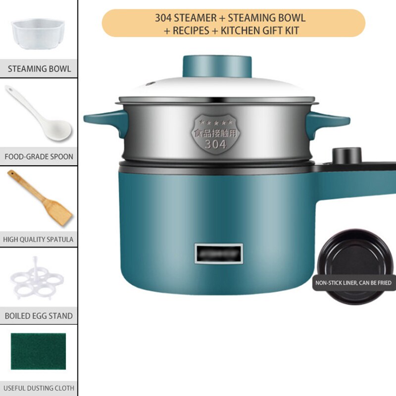 Mini Multifunction Electric Cooking Machine 220V Household Double Layer Pot Multi Electric Rice Cooker Steamer Non-stick Pan: Default Title