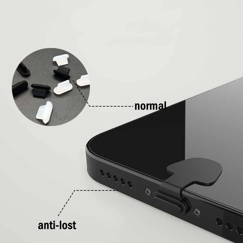 Port de charge anti-poussière D343, prise pour Apple iPhone 14, 13, Samsung S22, S21 Ultra, protecteur de port USB Type-C, bouchons anti-poussière en silicone, couvercle