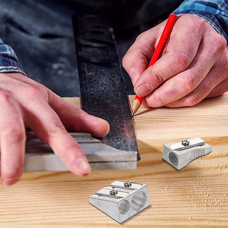 6 Pcs Metal Pencil Sharpeners, Single and Dual Hole Pencil Sharpeners Manual Art Sharpeners for Colored Pencils