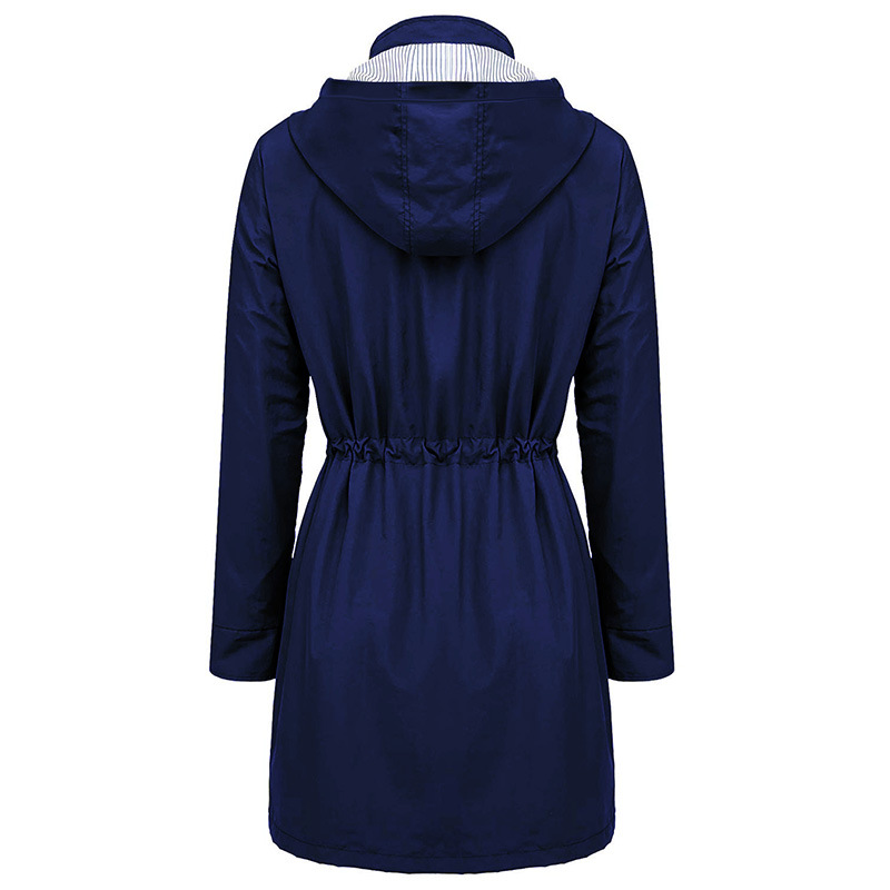 Gabardina impermeable con capucha para mujer, chaqueta de lluvia con capucha desmontable activa para exteriores, para acampar, senderismo, viajes y otros