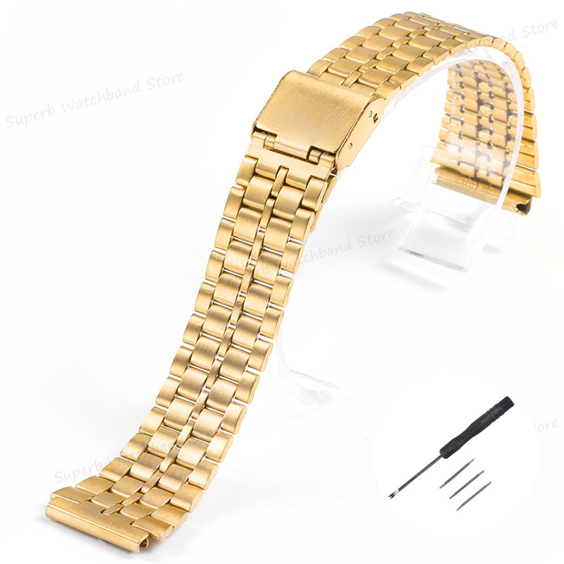 Horlogeband voor Casio F91W F84 F105 F108 A158 A168 AE1200 AE1300 18mm Metalen Armband Mannen Horloge Accessoires Vervanging: Steenkool zwart