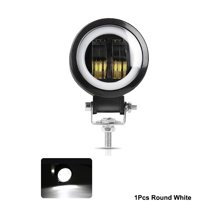 Anmingpu 2x 3 " 20w led enkeli silmät työvalopalkki maastoon 12v 24v kohdevalopalkki yövalopalkki kuorma-autoon 4 x 4 veneeseen mönkijään autoon sumuvalo: 1pc pyöreää valkoista