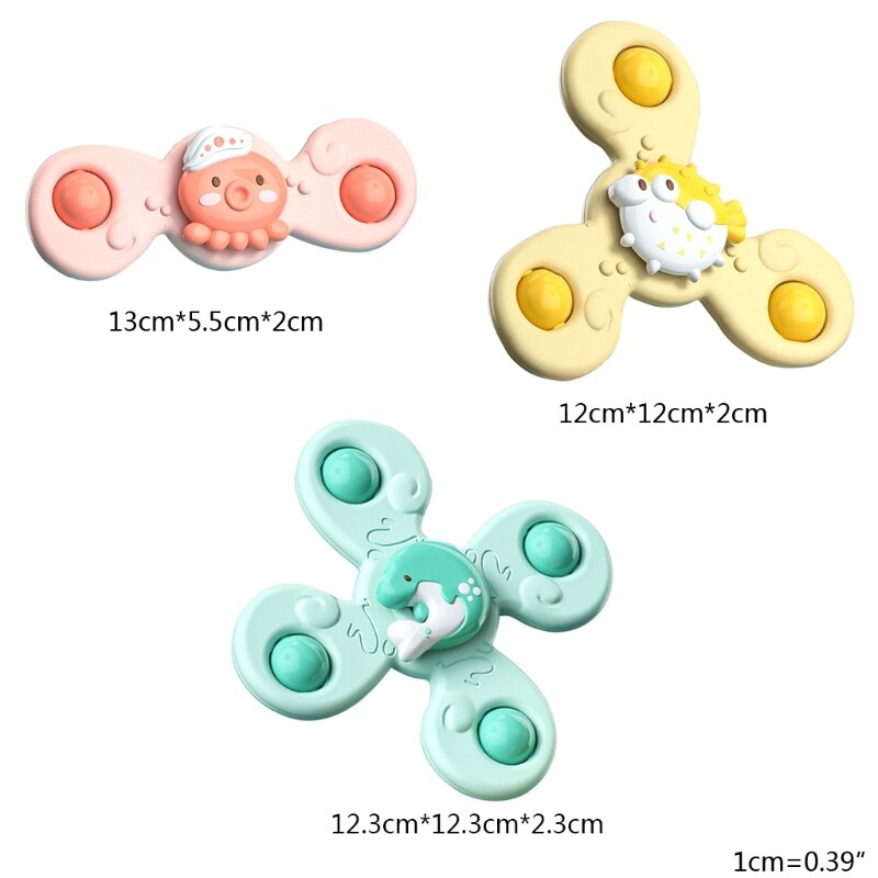 Spinning spinner bath toy, bathtub suction cup spinning educational water play toy, bath shower high chair toy for infant