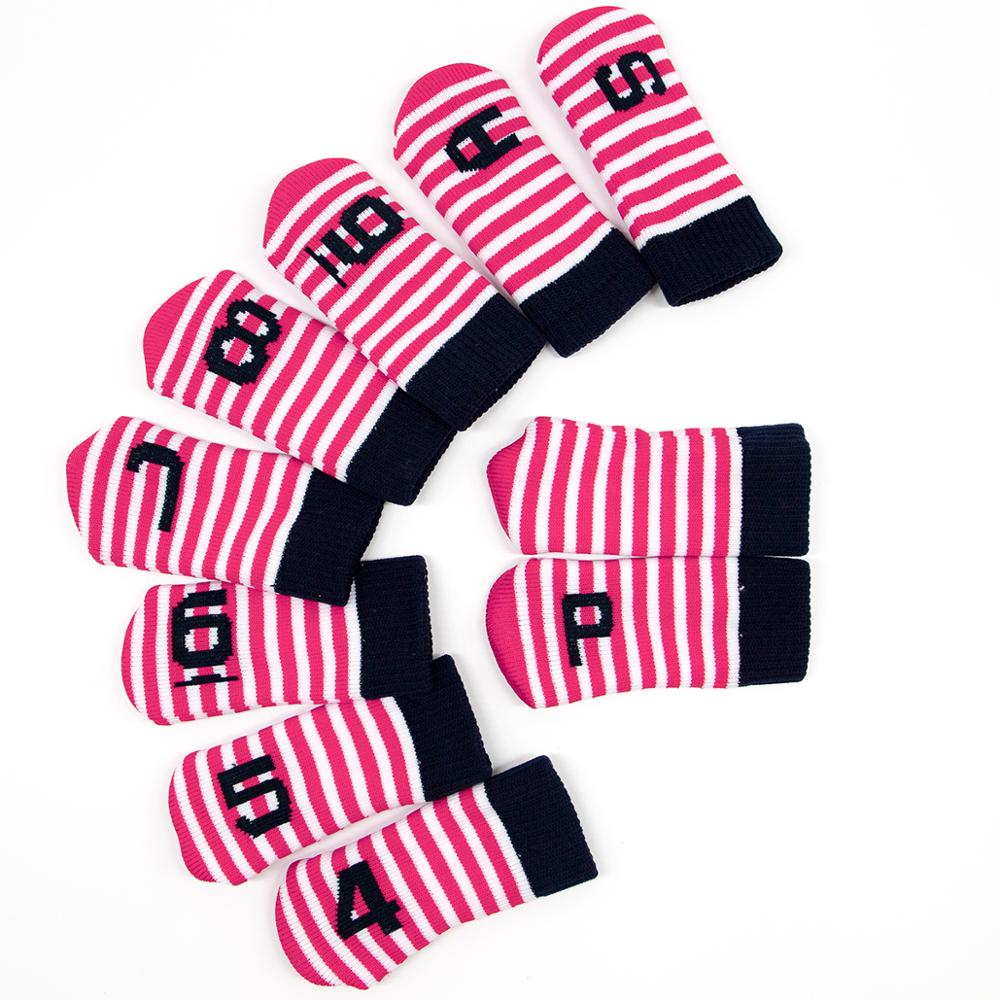 Stickad golfklubba järn huvudskydd golf järn huvudskydd golf wedges huvudskydd färg 10 st/set