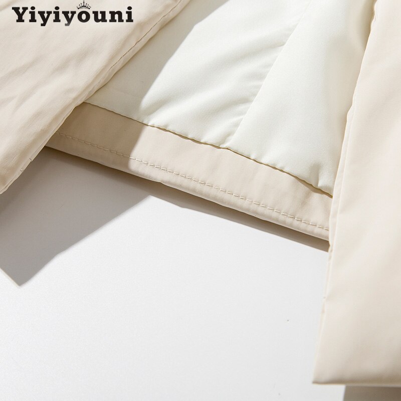 Yiyiyouni oversized cropped varma vinterjackor dam bomull vadderad parkas ytterkläder kvinnor solid casual tjocka jackor dam