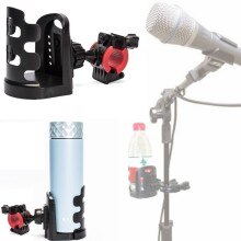 Universal Drinks Holder Bottle Clamp For Microphone Mic Stand Bicycle Motorcycle Style Live Support Water Cup Holder 360 Rotate