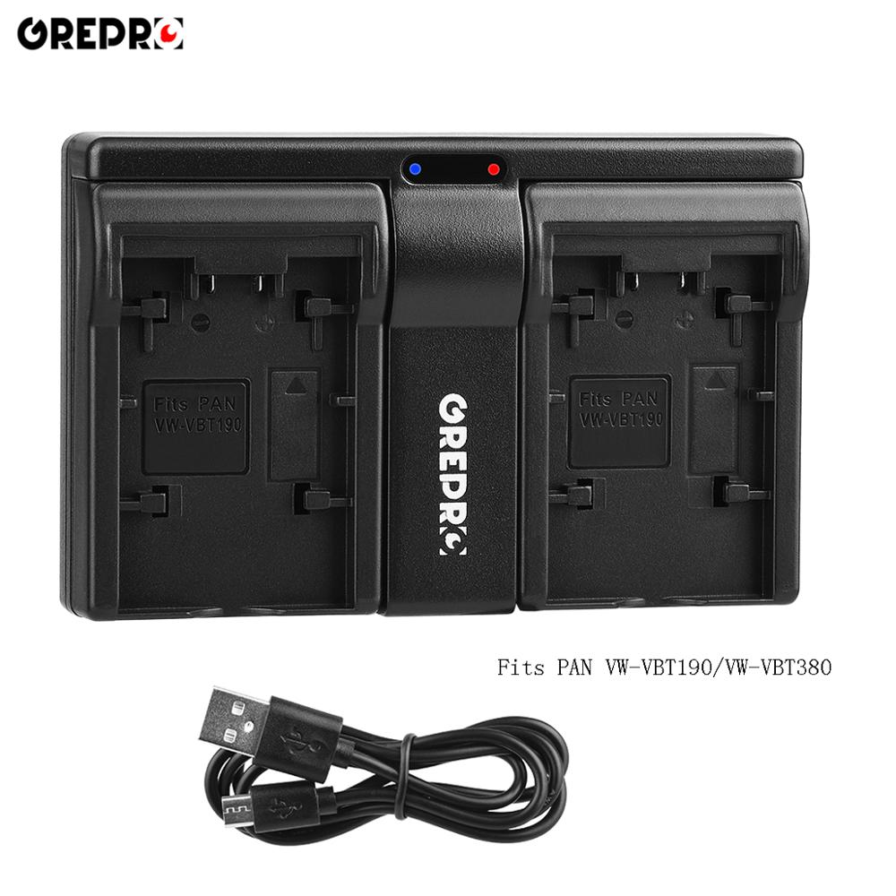 2 Stuks Vw VBT380 VW-VBT380 Batterij + Dual Usb Oplader Voor Panasonic VW-VBT190 HC-V770, HC-V720, HC-V727, HC-V730, HC-V750 HC-V760