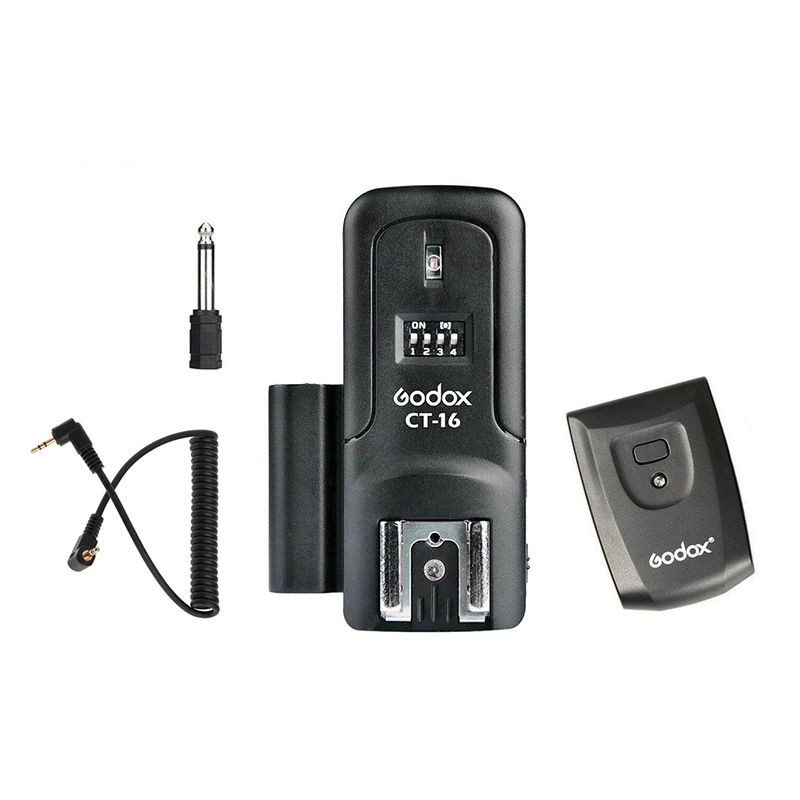 Godox-disparador de Flash inalámbrico CT-16, 16 canales, transmisor + receptor para Canon, Nikon, Pentax, Flash de estudio: Package 2
