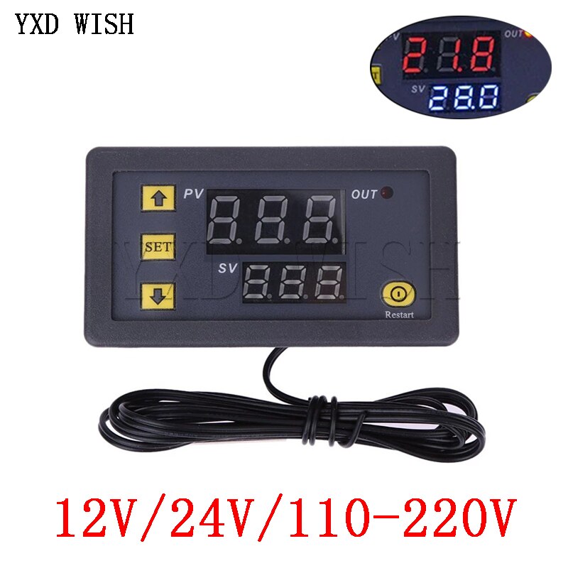 W3230 Mini Digital Temperatur Controller 12V 24V 220V Thermostat Regler Heizung Kühlung Control Temperaturregler Mit Sensor