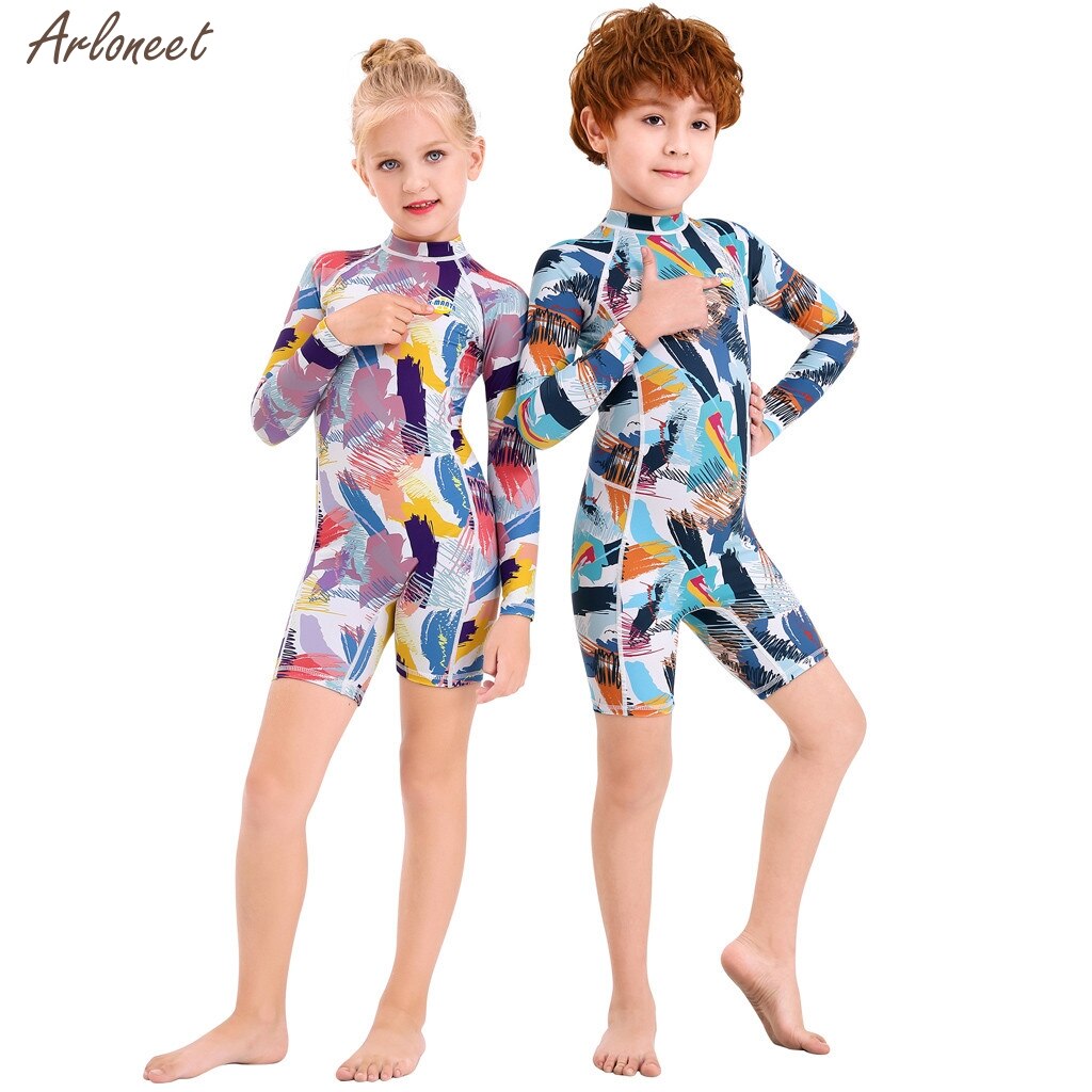 Girls Swimwear Summer Kids Baby Girls Boy One Piece Sun Protection Rash Guard UPF 50+ Swimsuit Wetsuit Beachwear