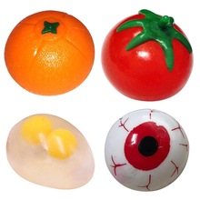 Oranje Tomaat Eye Shape Rubber Antistress Reliever Knijpt Bal Grappige Spelen Speelgoed