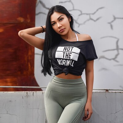 Mermaid Curve Sportkleding Vrouwelijke Korte Mouwen Losse Cover De Vet Running T-shirt 0 Kraag Onafhankelijke Patchwork Fitness Kleding: Black / L