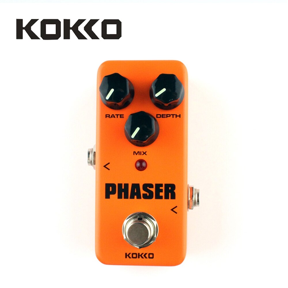 KOKKO Portable guitare effet pédale compresseur Booster distorsion Overdrive 9V 1A adaptateur 5 voies câble 10 voies pédale alimentation: PHASER