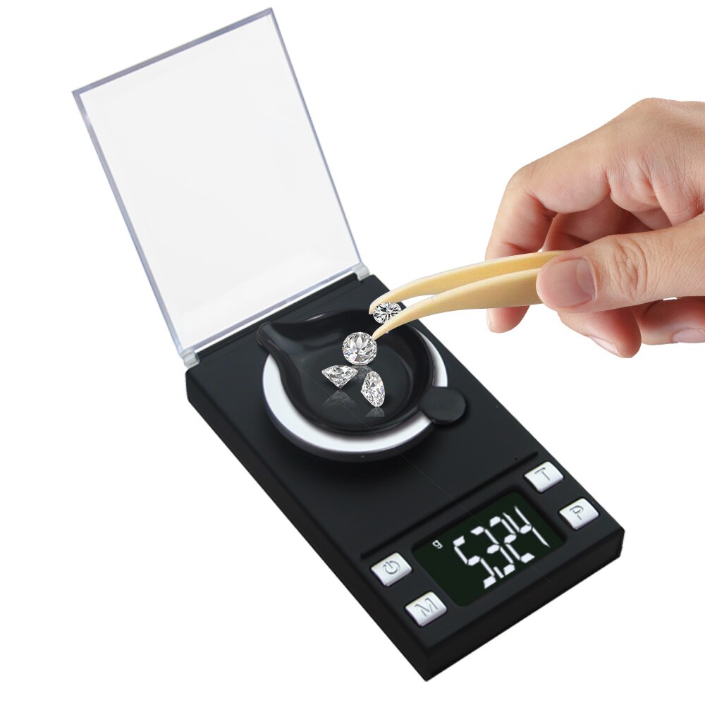 Hoge Precisie 0.001g 100g Elektronische Sieraden Lab Weegschalen Diamant Goud Kiem Medicinale Pocket Digital Milligramgewichten Schaal Balans