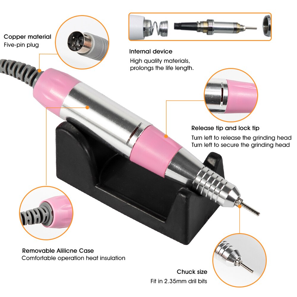 Professionelle Nagel Bohrer Maschine 20000/35000RPM Mühle Cutter setzt Schleifen Bande Für Manikübetreffend Pedikübetreffend Bausatz Elektrische Nagel Datei werkzeug