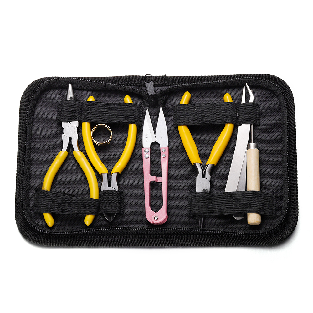 Conjunto de ferramentas para fazer jóias, alicate organizador, pinça para pulseira, kit para fazer colar, 1 conjunto: Rosa