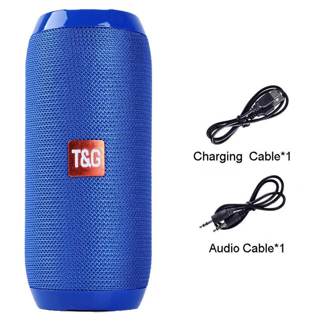 Tg 117 portátil bluetooth alto-falante sem fio subwoofer à prova dwaterproof água ao ar livre usb altifalante áudio apoio aut tf cartão caixa de música: Blue