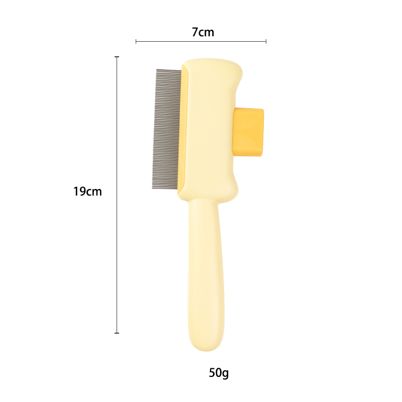 Cats Brush For Short Long Hair Massaging Deshedding Tool With Release Button Pet Grooming Comb Detangling Furs Removal: Gold