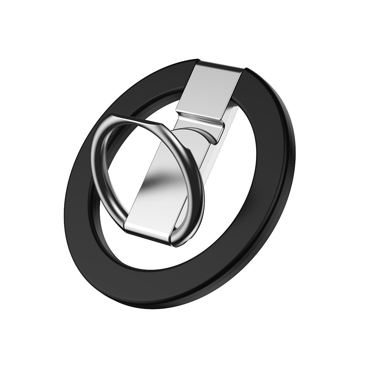 Magsafe metalowy 3-sekcyjny prosty środkowy wspornik z okrągłym magnetycznym pierścieniem ssącym 360 ° obrotowe ładowanie uniwersalne składane: Black