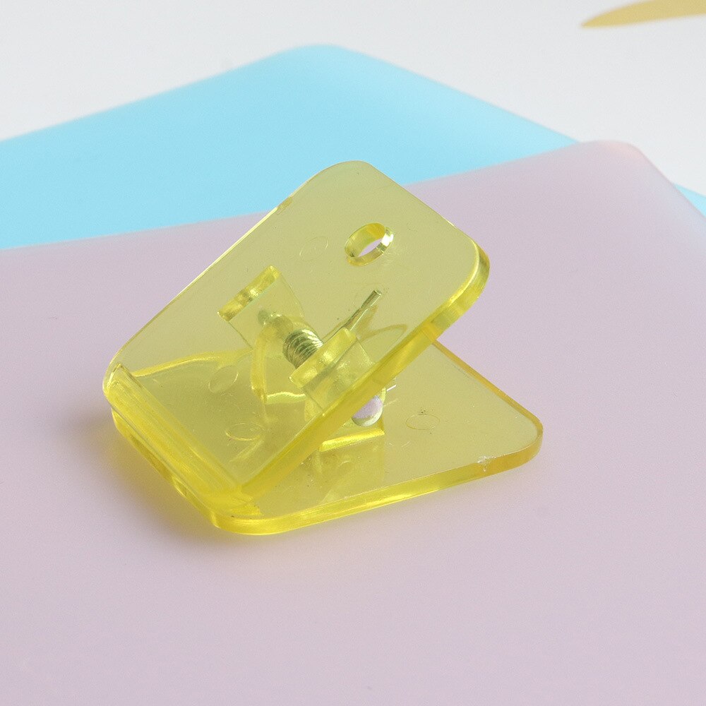 Clips de couture en plastique, 10 pièces, Clip d&#39;angle acrylique, reliure à longue queue pour fournitures de couture, Clip de chemise, pinces pour tissu: transpt yellow 10pcs