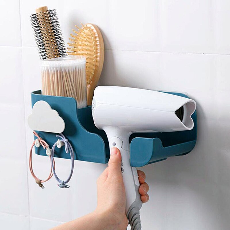 Aan de muur gemonteerde badkamerplank douche organizer multifunctionele föhn diversen badkamer accessoires rek