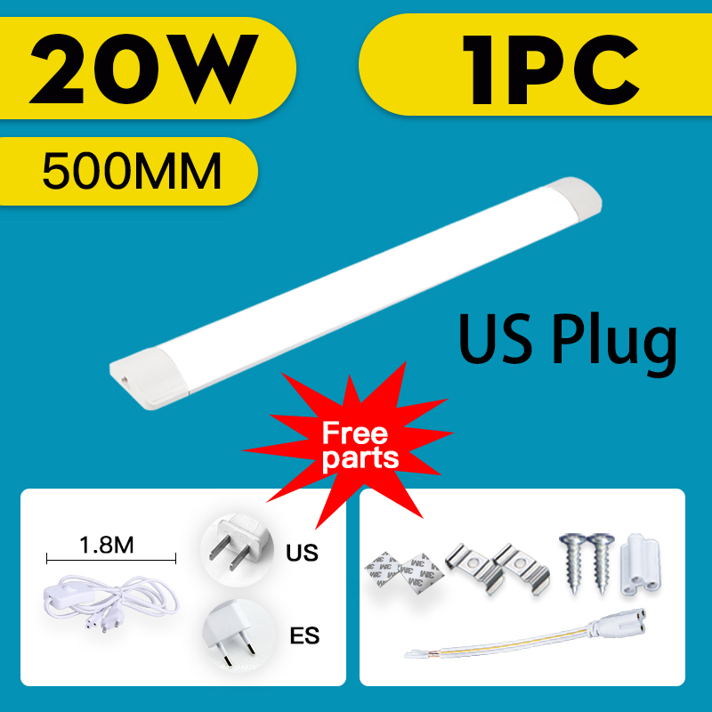 Tubo de luz Led de 85-265V, lámpara de barra Led debajo de los gabinetes, lámparas de pared de techo de tubo, accesorio de iluminación interior para el hogar para cocina y dormitorio