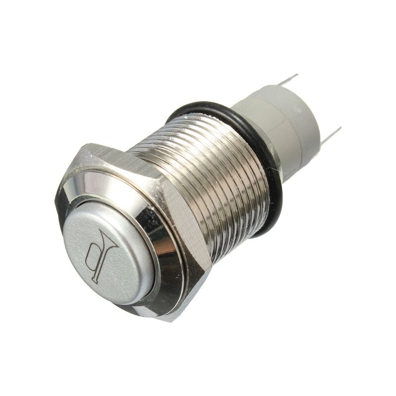 12v 16mm auto led licht momentane claxonknop roestvrij staal metaal eenvoudig te installeren schakelaar drukknoppen schakelaars classificatie 5a/250v ac