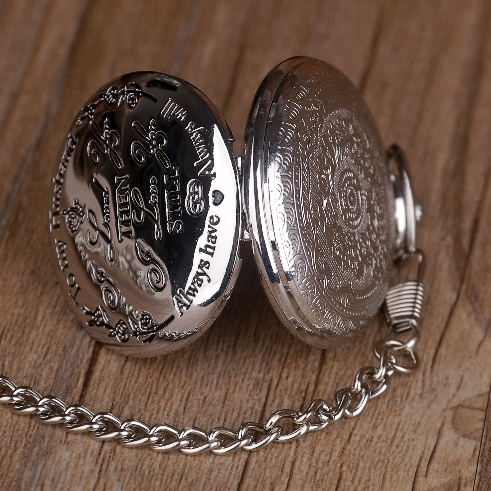 Best To My Husband Quartz Pocket Watches Vintage FOB Chain Pocket Watch Best for Lover Husband Fob watch with chain