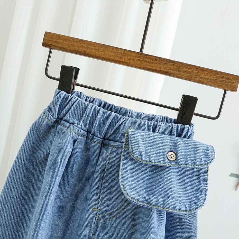 Girls Jeans Pockets Kids Girl Jeans Spring Autumn Kids Jeans Casual Style Children's Jeans Clothes