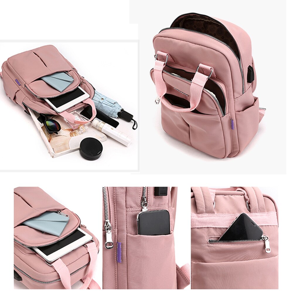 Girls Laptop Backpacks Pink Men USB Charging Bagpack Women Travel Backpack School bags Bag For boys Teenage mochila escolar