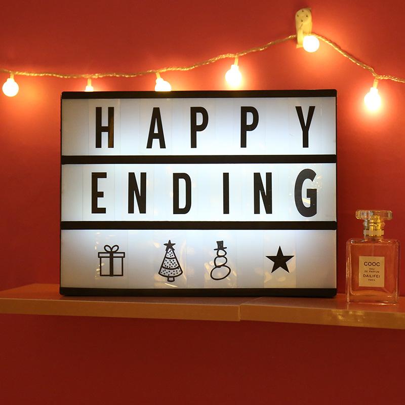 DIY LED Alphabet Puzzle Light Box Romantic Sign Box Lightbox Message Board Festive Birthday Room Decoration