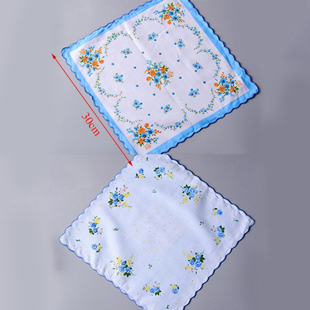 5 st vintage bomull damnäsdukar broderade fjärilsblomma näsduk blommiga damnäsdukstyger slumpmässig färg