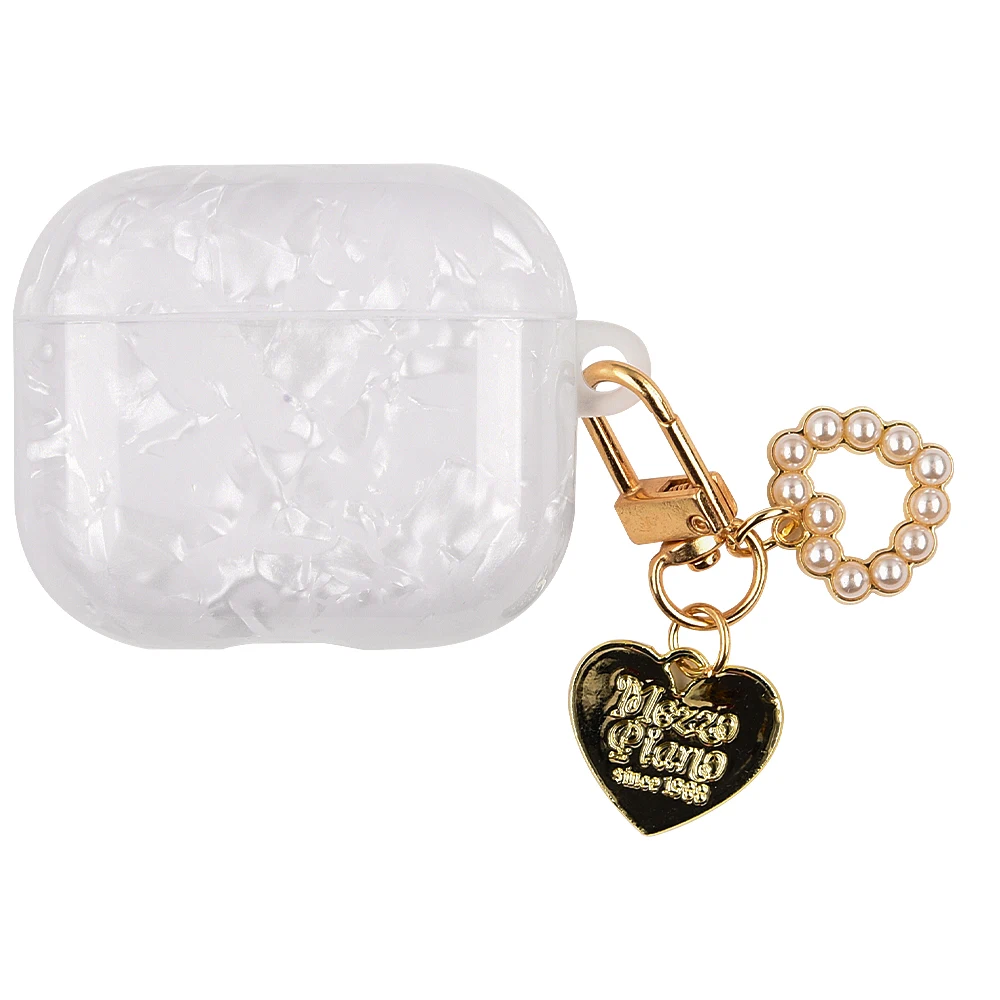 Pour Airpods Pro 2 étui de luxe perle pendentif sans fil casque couverture pour Apple Airpods 3 Pro USB C 2ème 3ème génération coque en TPU: S / Olive