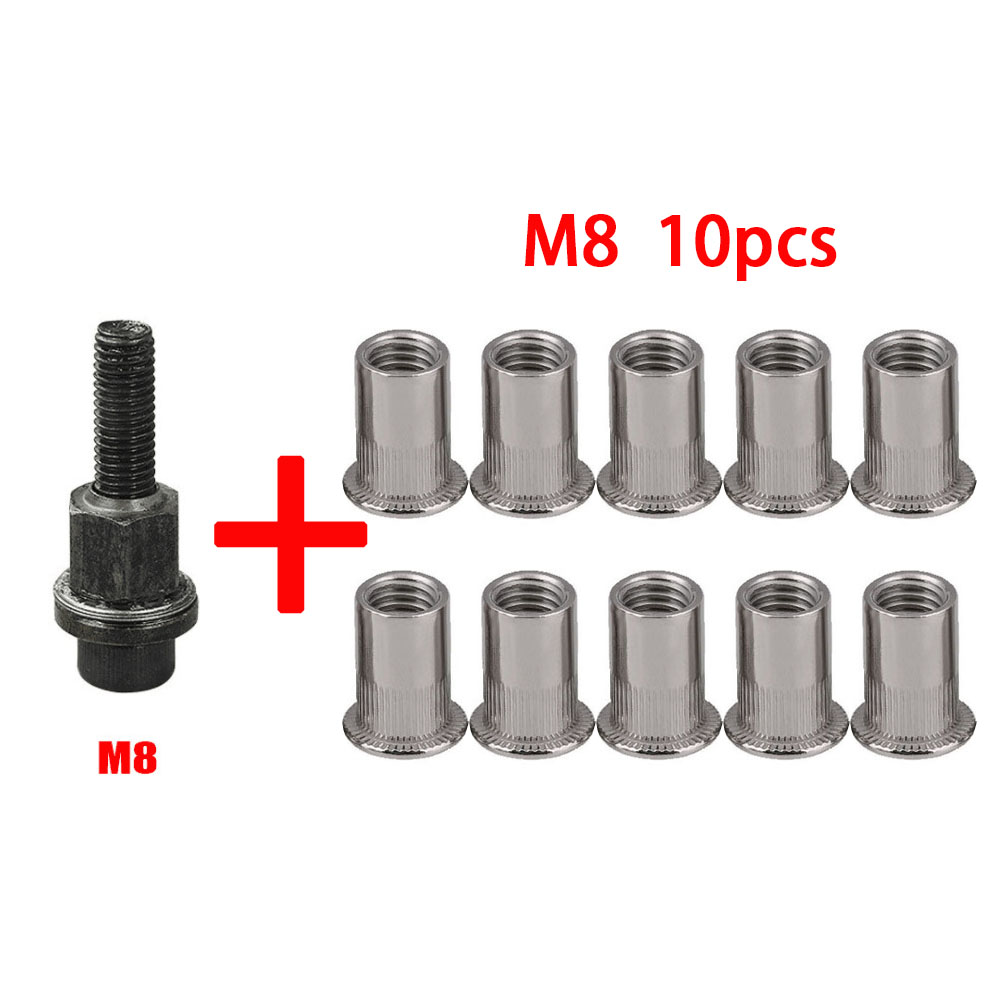 Nakrętka nitu ręcznego głowica pistoletu nakrętki prosta instalacja instrukcja nitownik Rivnut narzędzie akcesoria części robić nakrętek M3 M4 M5 M6 M8 M10: M8