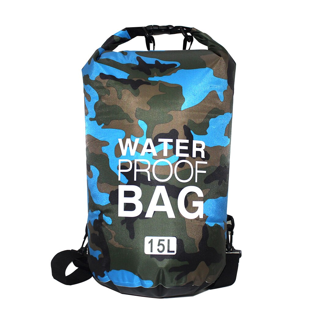 Foldable PVC Waterproof Dry Bag 2L 5L 10L 20L 30L Camo Outdoor Diving Man Women Beach Swimming Bag Rafting River Ocean backpack: 15L  no.22