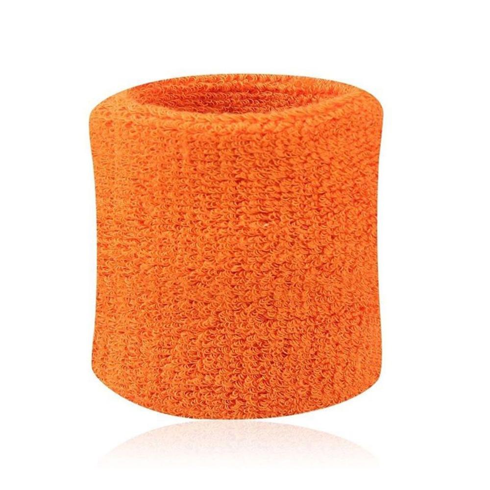 1 pair of fiber sport wrist support brace wrap sweatband tennis squash badminton gym soft wrist bands sweatbands: Orange