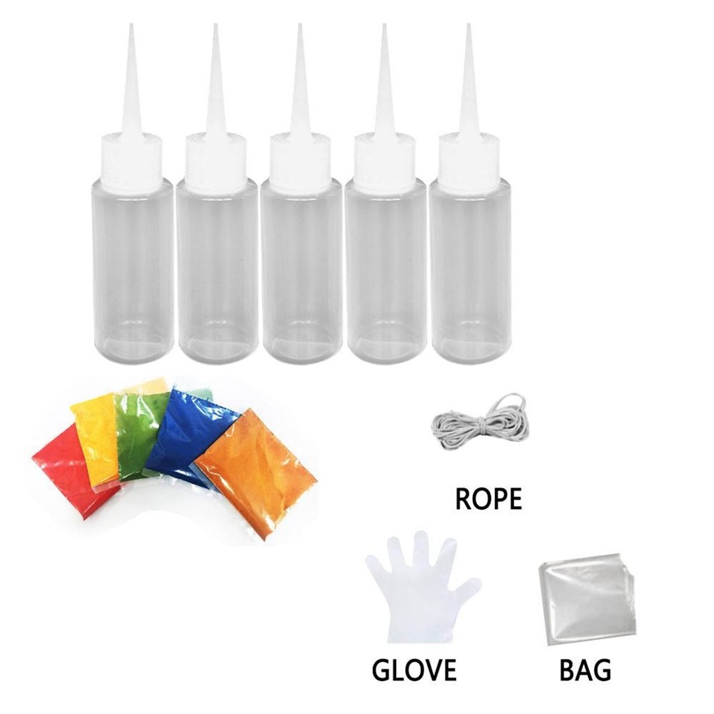 5 Bottles Kit Muti-Color Dyes Permanent Paint For DIY Arts ClotheS Fabric 50ML