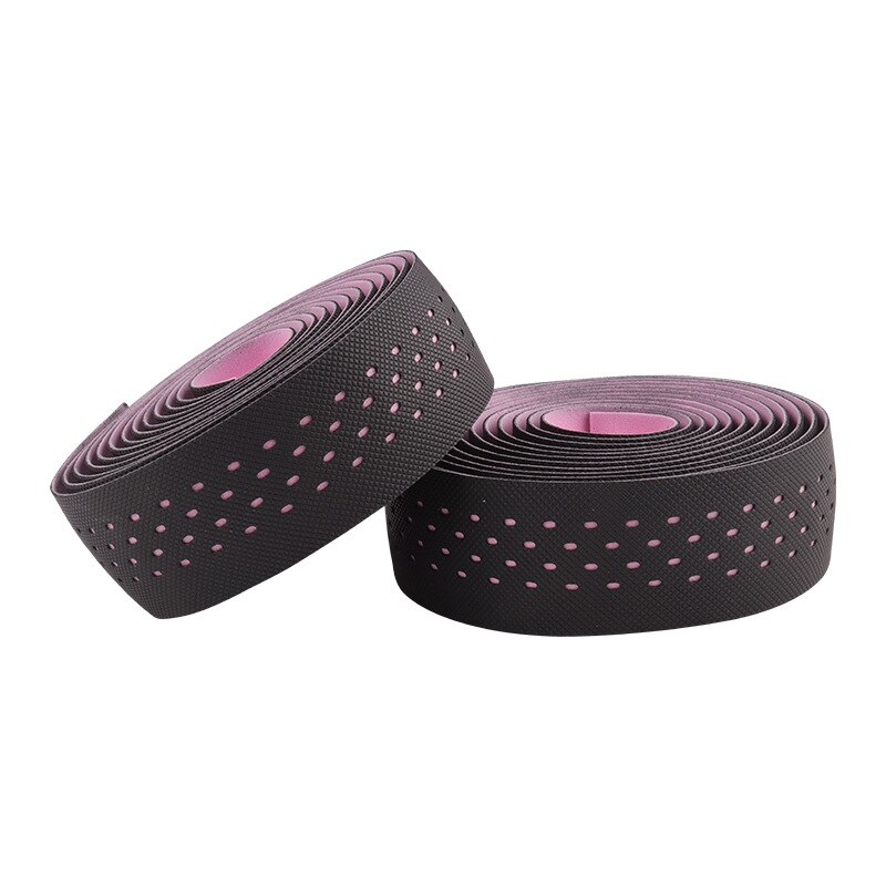 ! Road Bike Bar Tape Lederen Antislip Textuur Fietsstuur Lint Bar Tape: Black plus pink