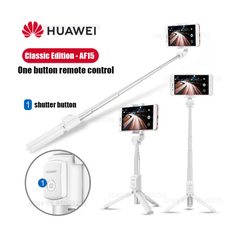 Huawei-Palo de selfi AF15/Pro Original, trípode portátil con Control inalámbrico, monopié de mano, compatible con Bluetooth, para iOS/Xiaomi Phon: AF15 white