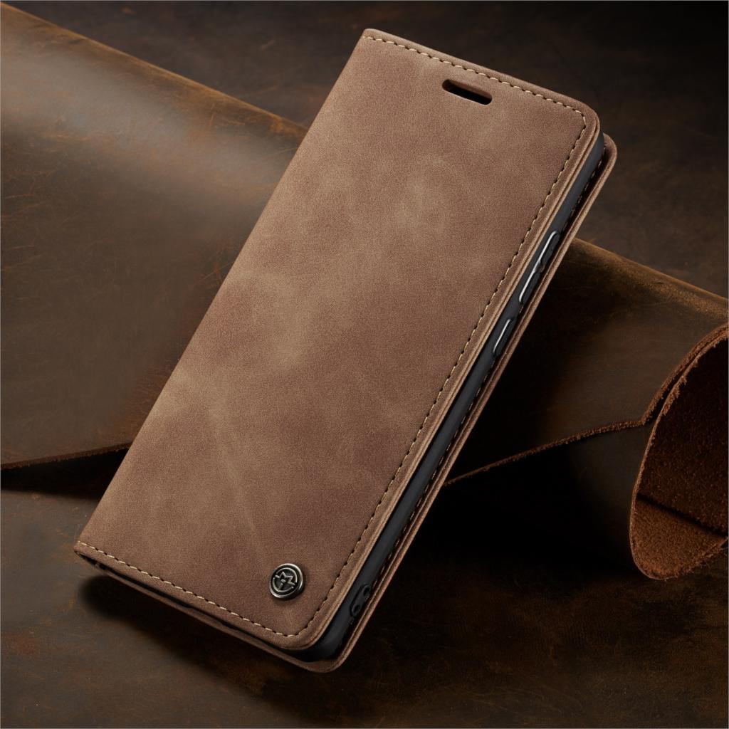 Voor huawei p smart flip case cover magnetische hoesjes huawei honor 9 lite hoesje luxe leren portemonnee voor huawei p smart hoesje: Huawei p smart / Bruin